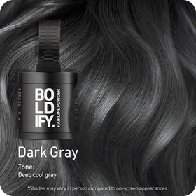 Boldify Hairline Powder Dark Gray compact with applicator