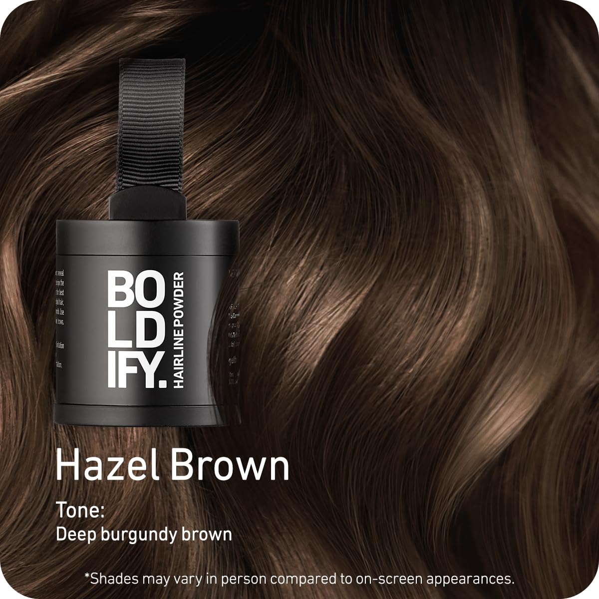 Boldify Hairline Powder Hazel Brown compact open