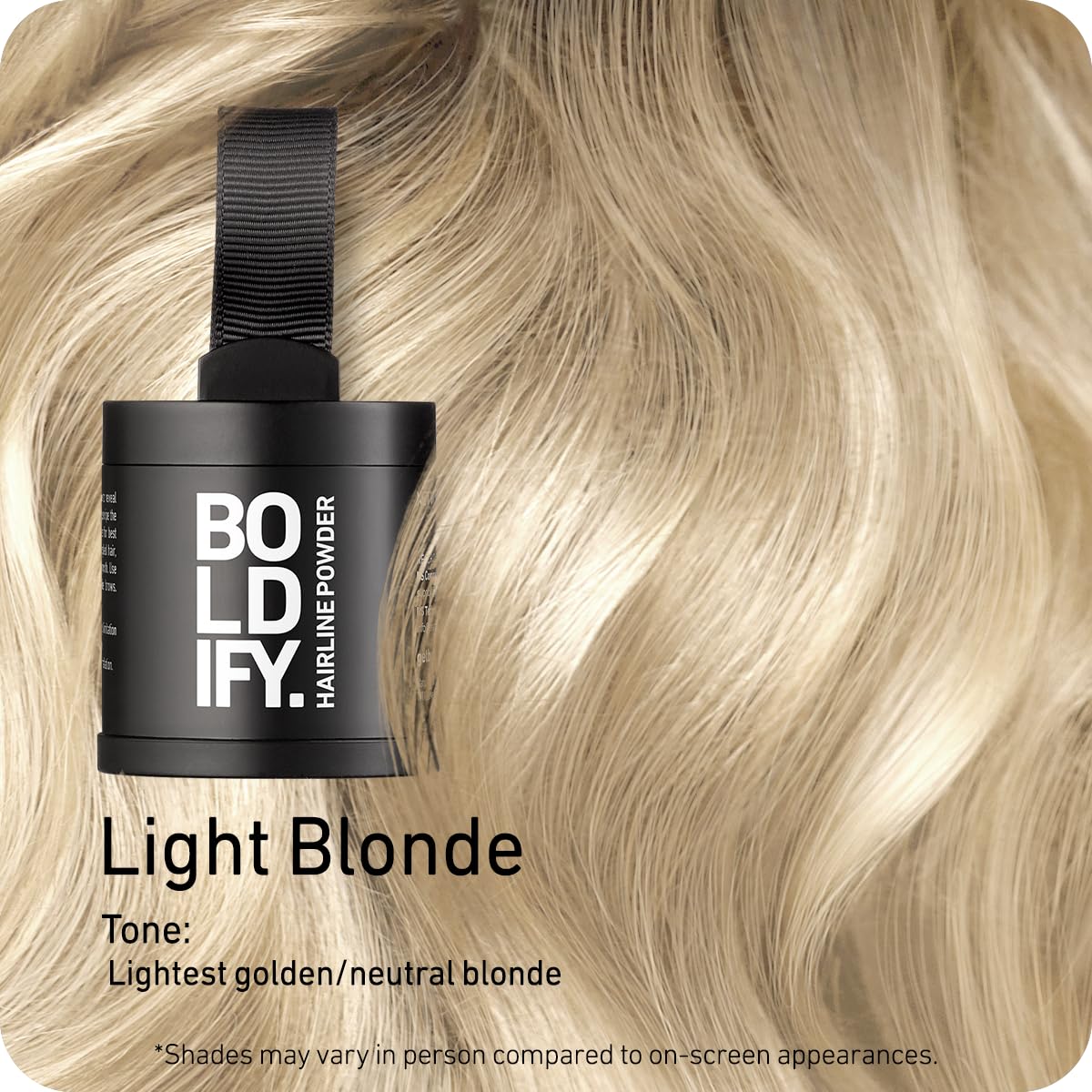 Boldify Hairline Powder Light Blonde compact with applicator