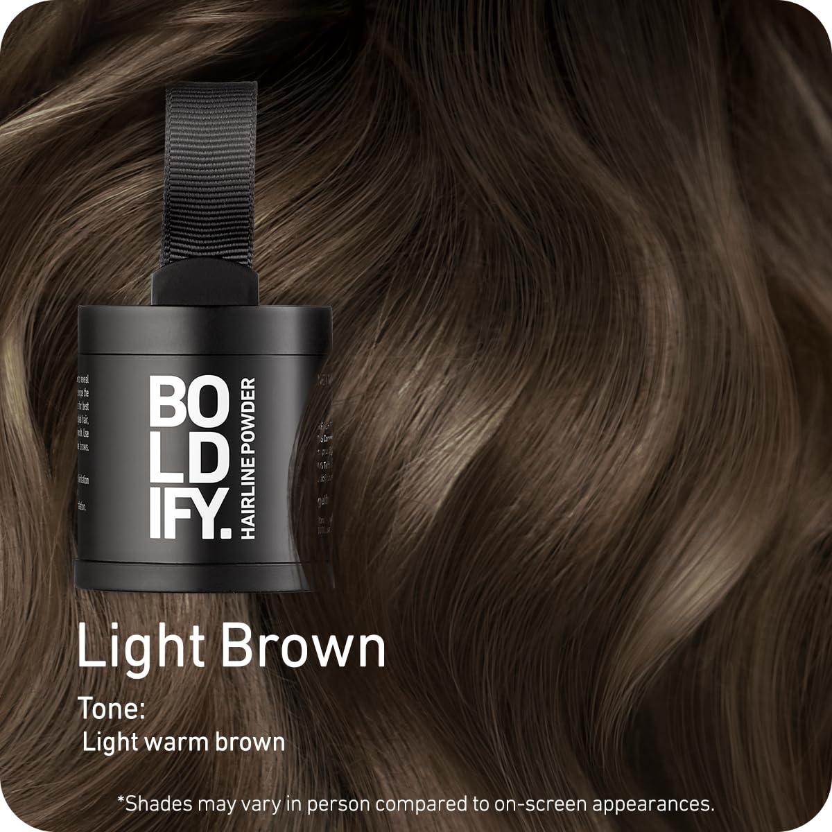 Boldify Hairline Powder Light Brown compact open showing powder