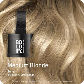 Boldify Hairline Powder Medium Blonde compact open with powder
