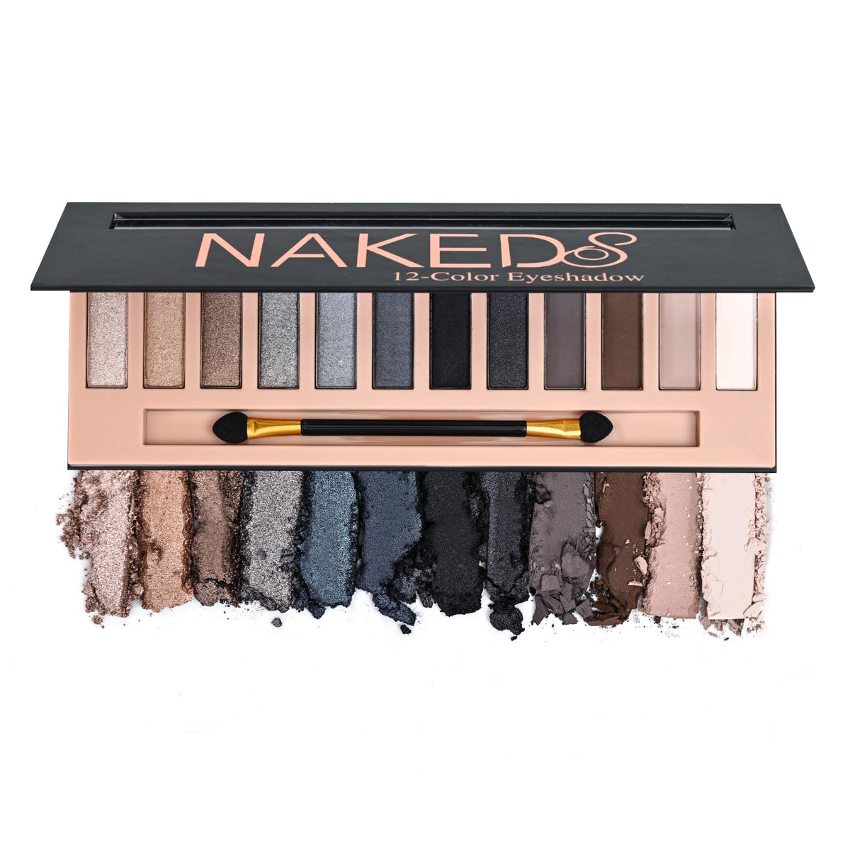 BOLOPER 12 Colors Eyeshadow Palette front view with matte and shimmer shades
