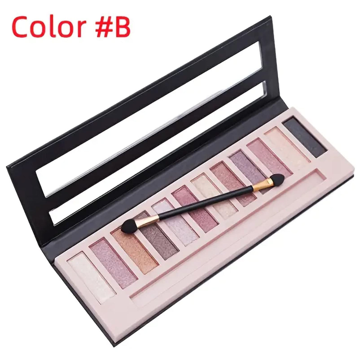 BOLOPER eyeshadow palette with applicator brush on a makeup table