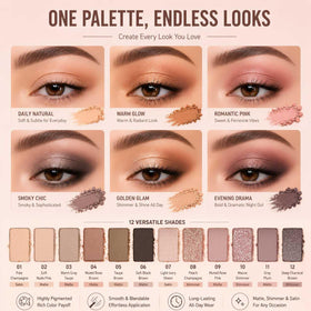 BOLOPER eyeshadow palette with shimmer and matte finishes