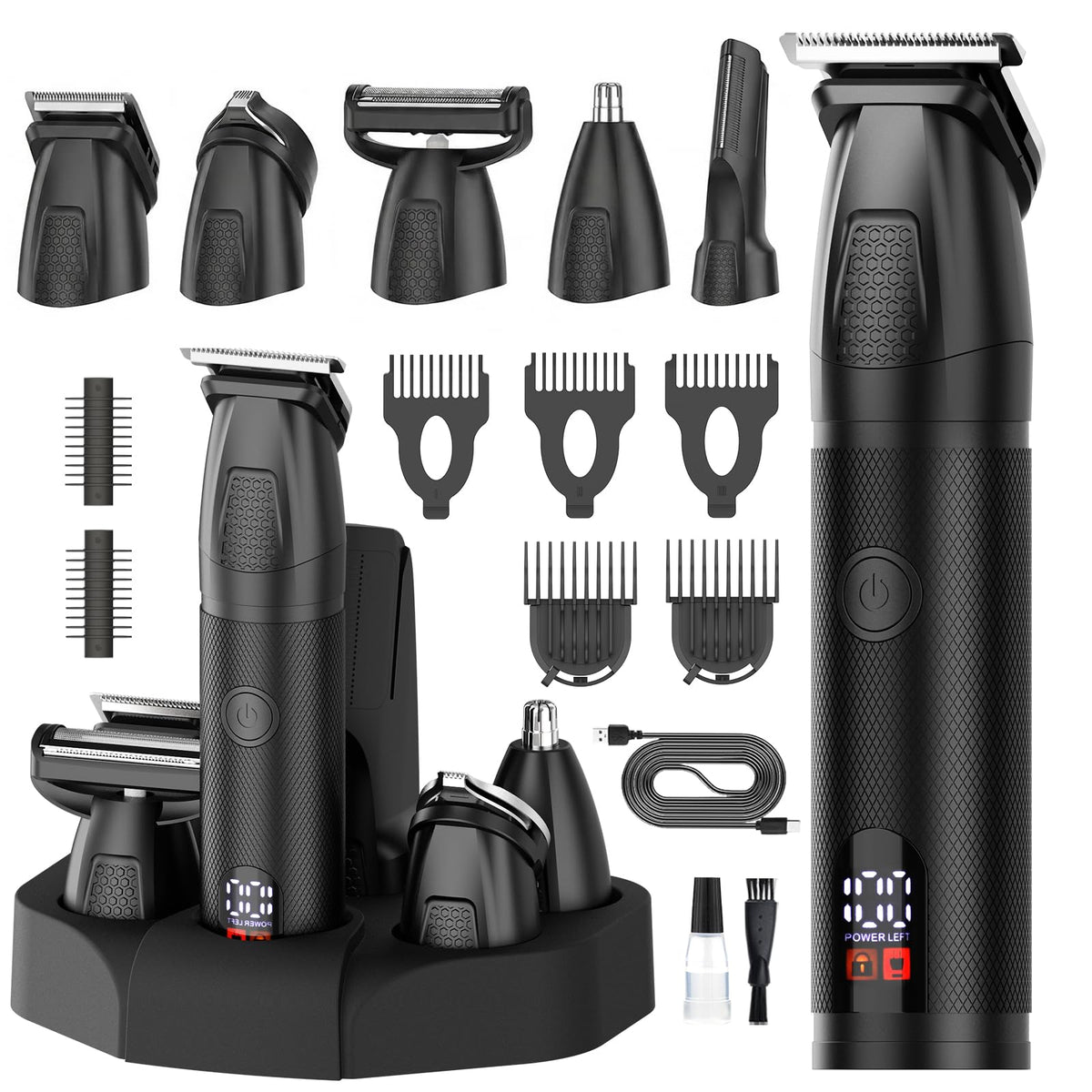 Bomxin Manscape Body & Beard Trimmer 6-in-1 grooming kit front view