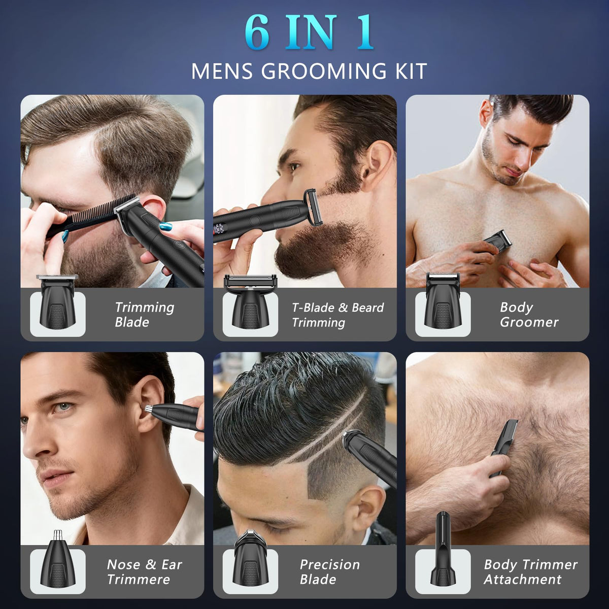 Bomxin Manscape trimmer in use on a man's facial hair