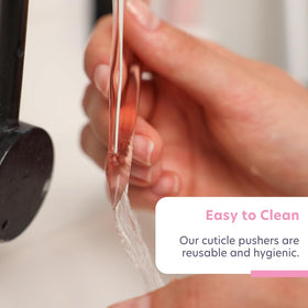 BONA FIDE BEAUTY cuticle pusher alongside other nail care tools