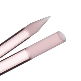 BONA FIDE BEAUTY Czech Glass Cuticle Pusher in pink with pouch