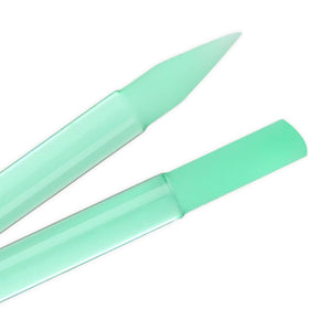 BONA FIDE BEAUTY Czech Glass Cuticle Pusher jade front view