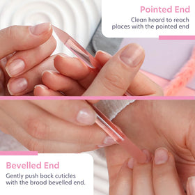 BONA FIDE BEAUTY Czech Glass Cuticle Pusher shown with protective tube