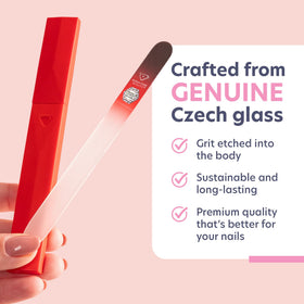 BONA FIDE BEAUTY Czech Glass Nail File Black Red with case