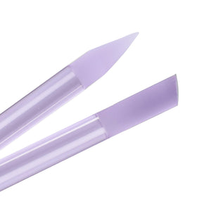 BONA FIDE BEAUTY Glass Cuticle Pusher front view with pouch