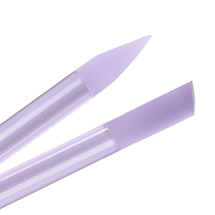 BONA FIDE BEAUTY Glass Cuticle Pusher front view with pouch