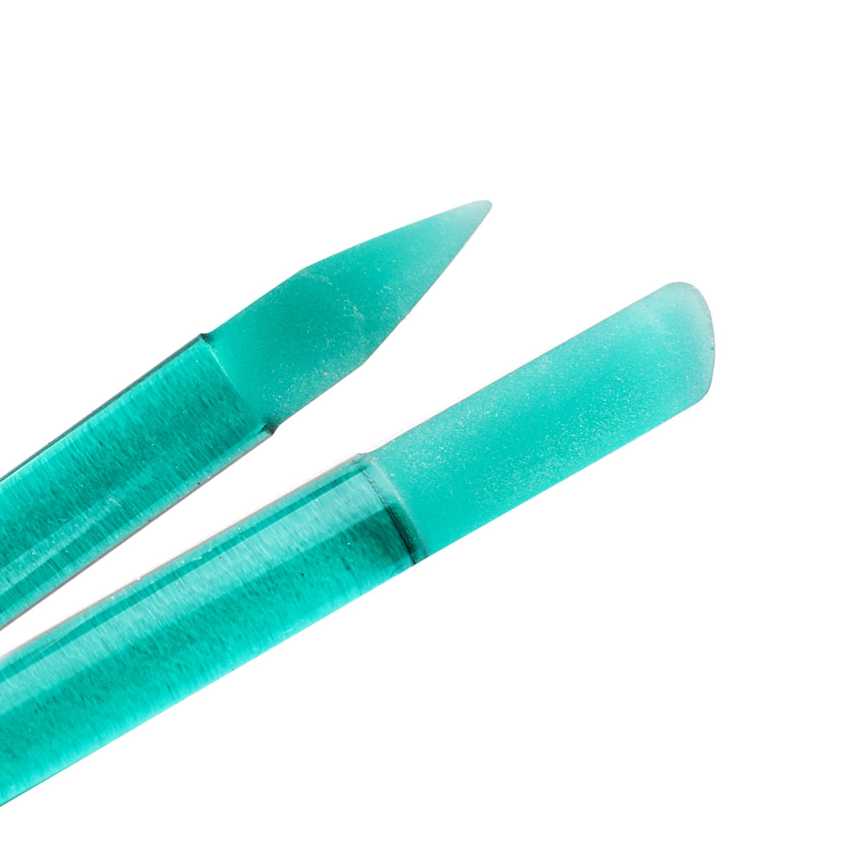 BONA FIDE BEAUTY Glass Cuticle Pusher green model front view