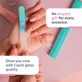 BONA FIDE BEAUTY Glass Nail File Aqua lifestyle scene