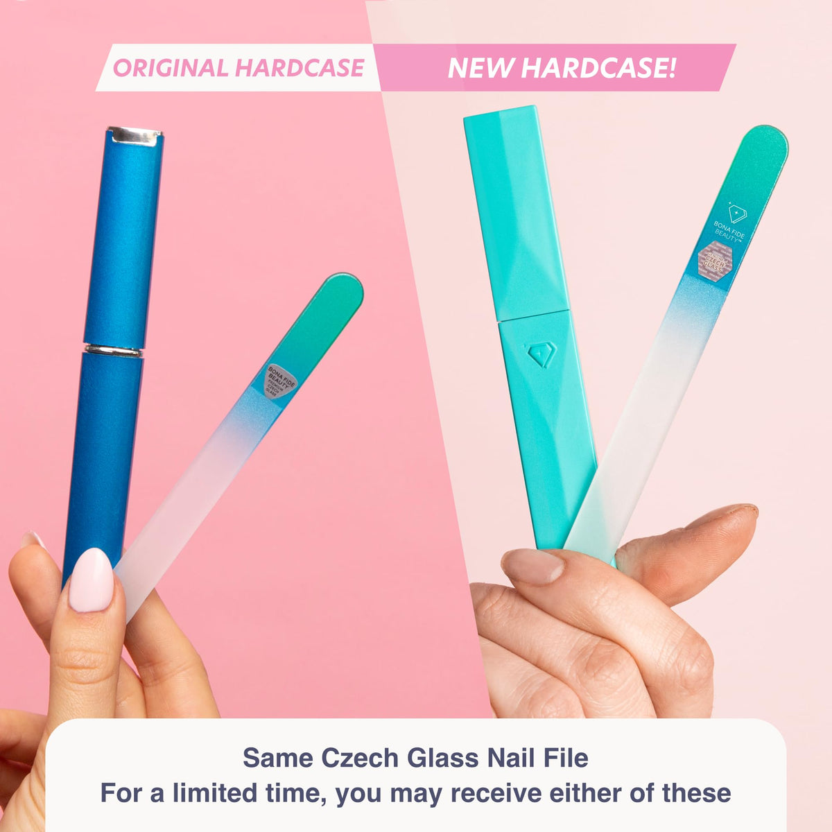 BONA FIDE BEAUTY Glass Nail File Aqua side view
