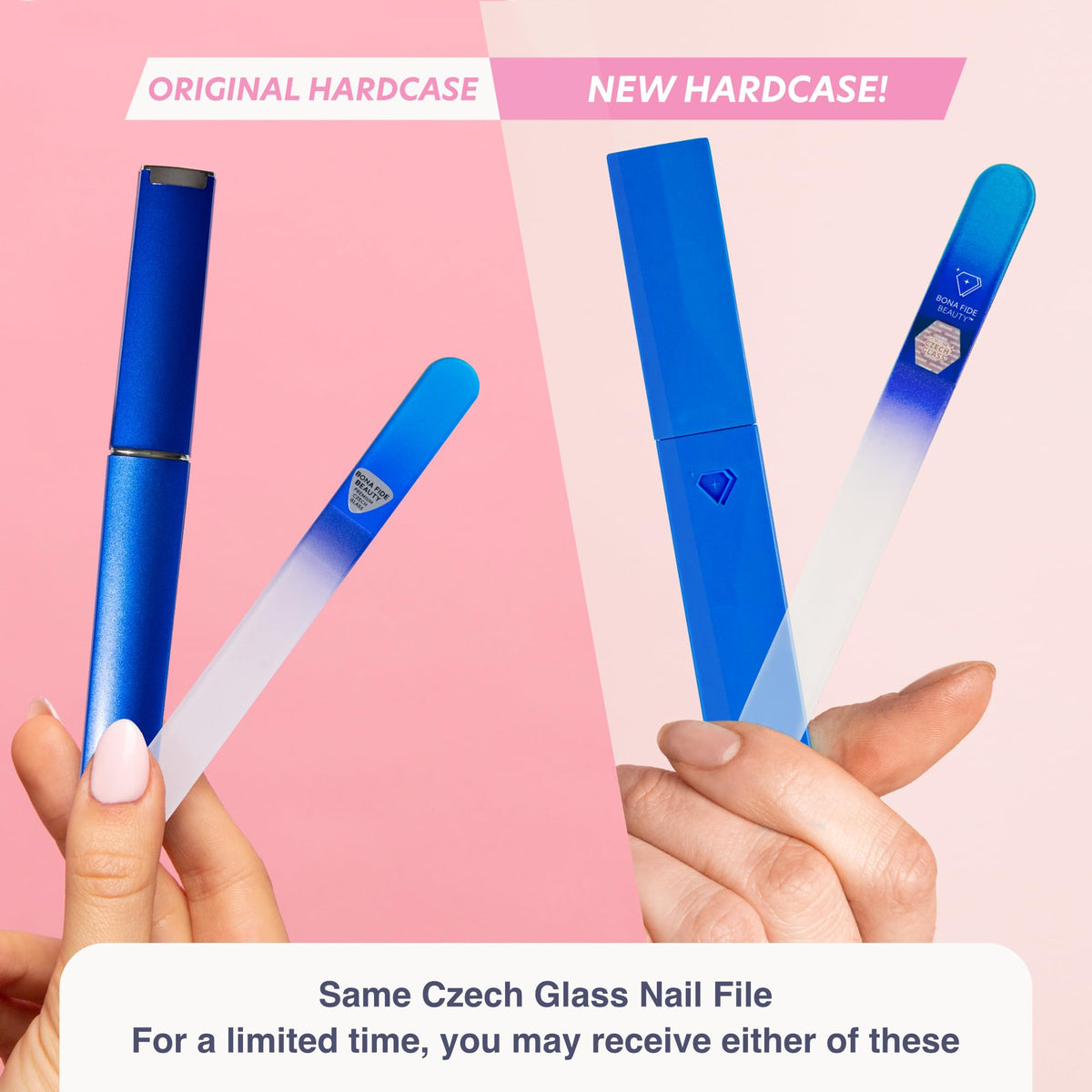 BONA FIDE BEAUTY Glass Nail File with protective case open