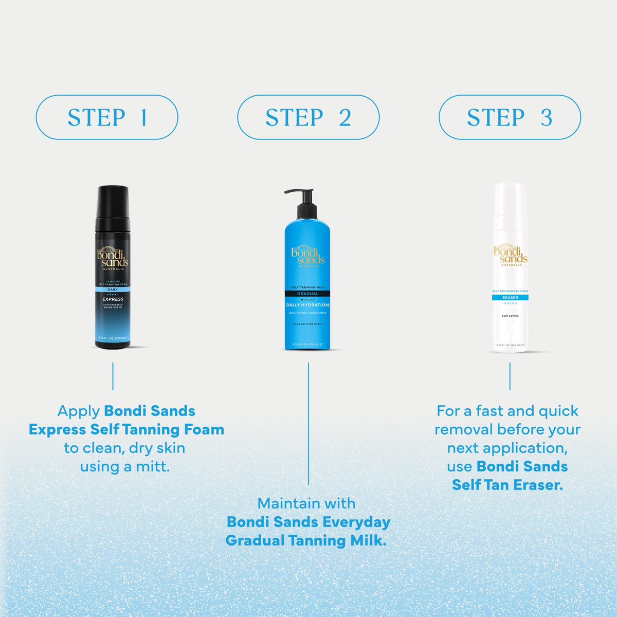 Bondi Sands 1 Hour Express Self Tanning Foam Dark in a bathroom setting