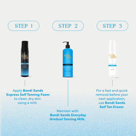 Bondi Sands 1 Hour Express Self Tanning Foam Dark in a bathroom setting