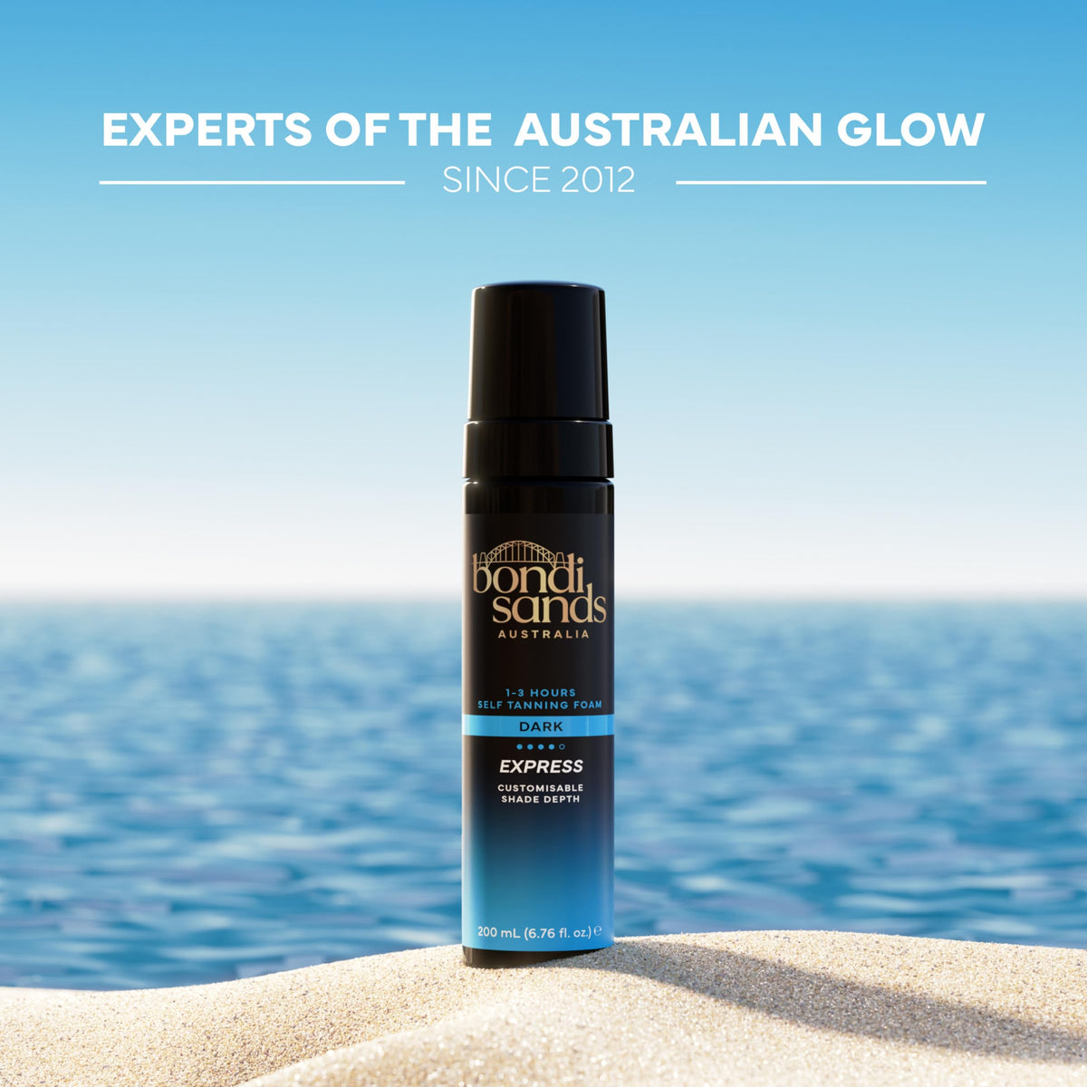 Bondi Sands 1 Hour Express Self Tanning Foam Dark label close-up