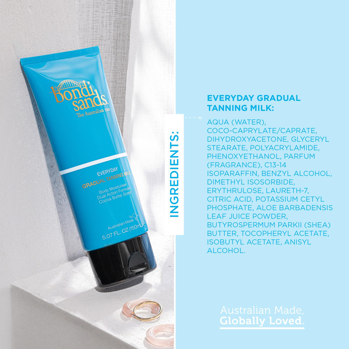 Bondi Sands Everyday Gradual Self Tanning Milk 5.07 Fl Oz on a vanity
