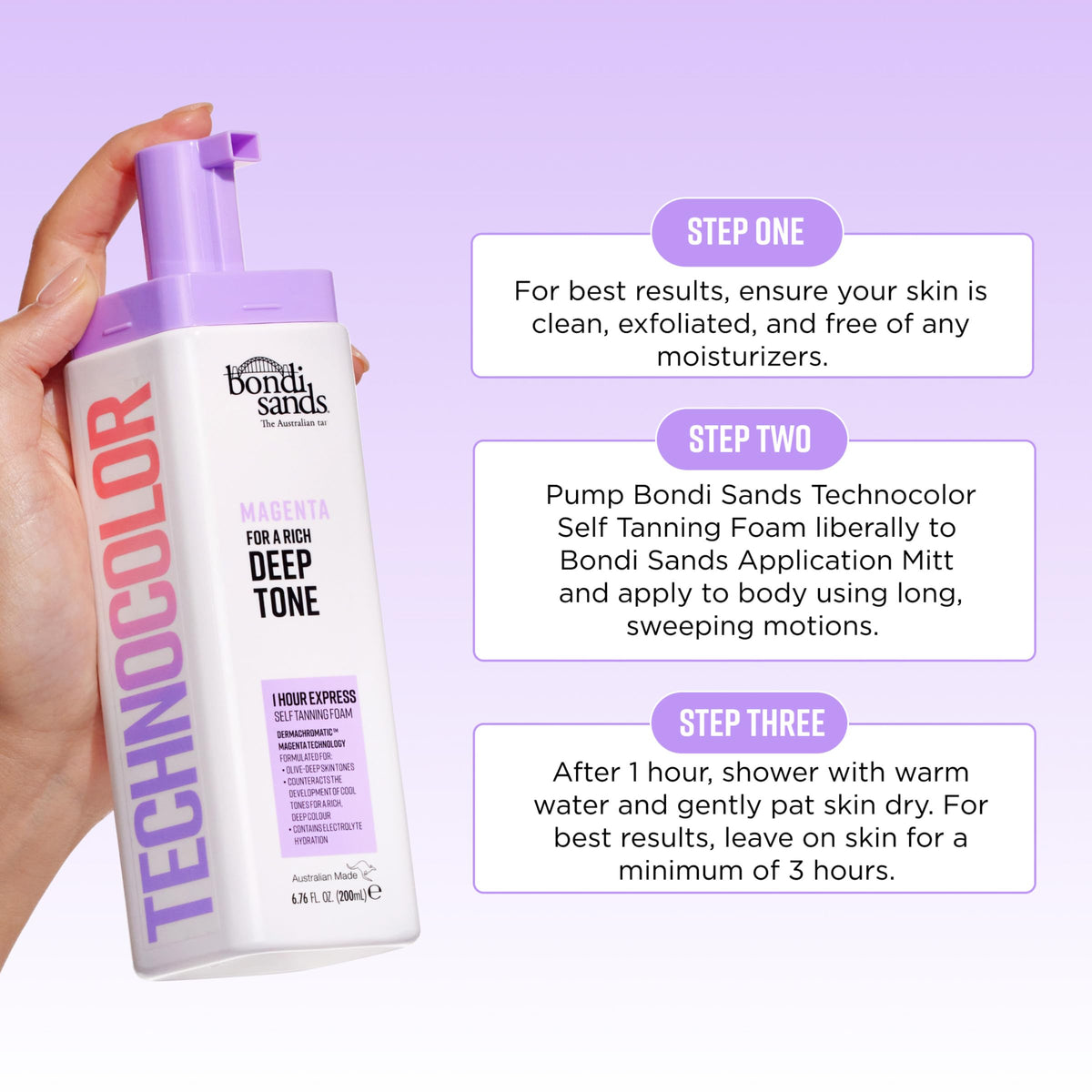 Bondi Sands tanning foam in bathroom setting