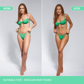 Bondi Sands Technocolor Tanning Foam Emerald application with mitt