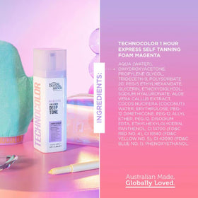 Bondi Sands Technocolor tanning foam packaging details