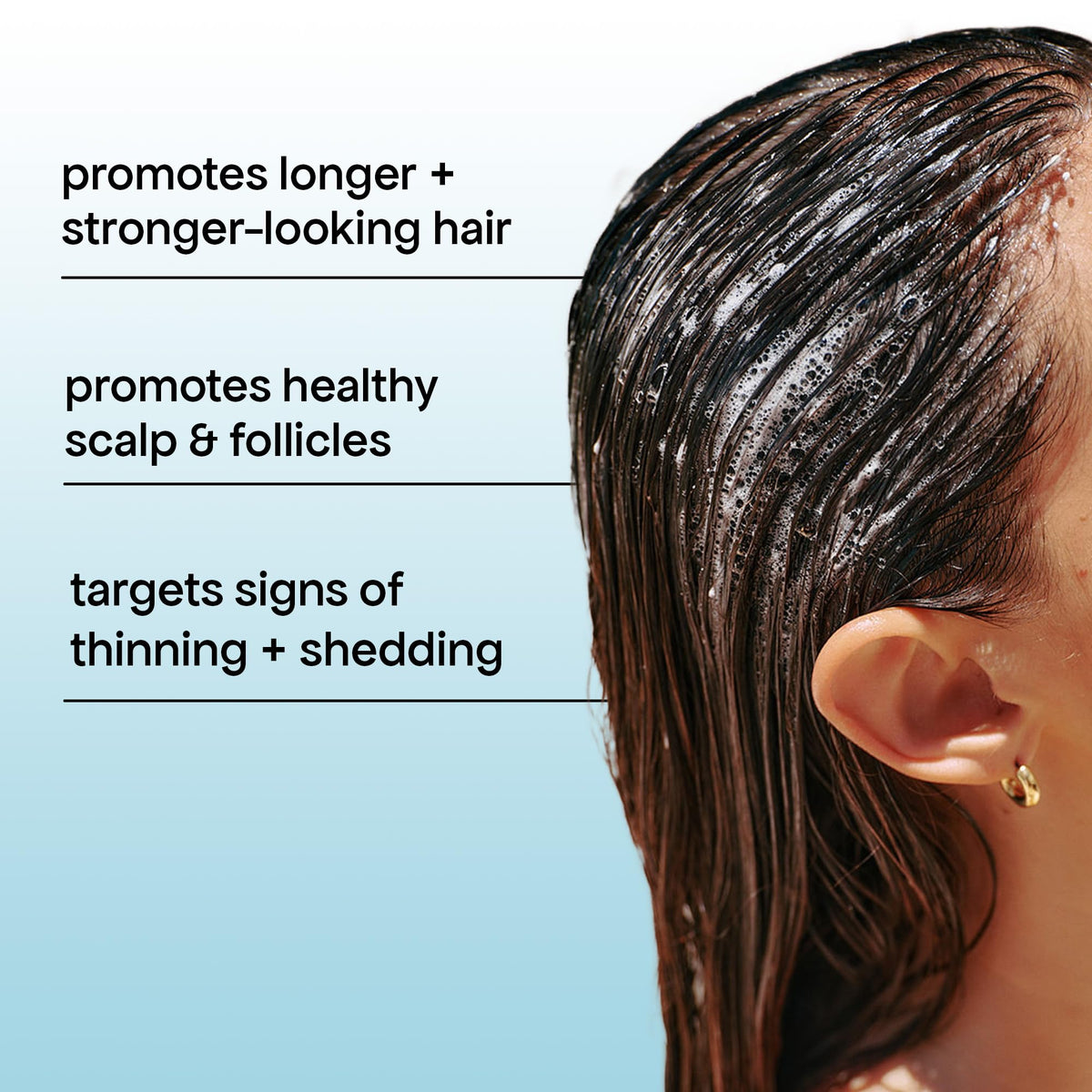 BONDIBOOST HG Anti-Thinning Shampoo application on hair