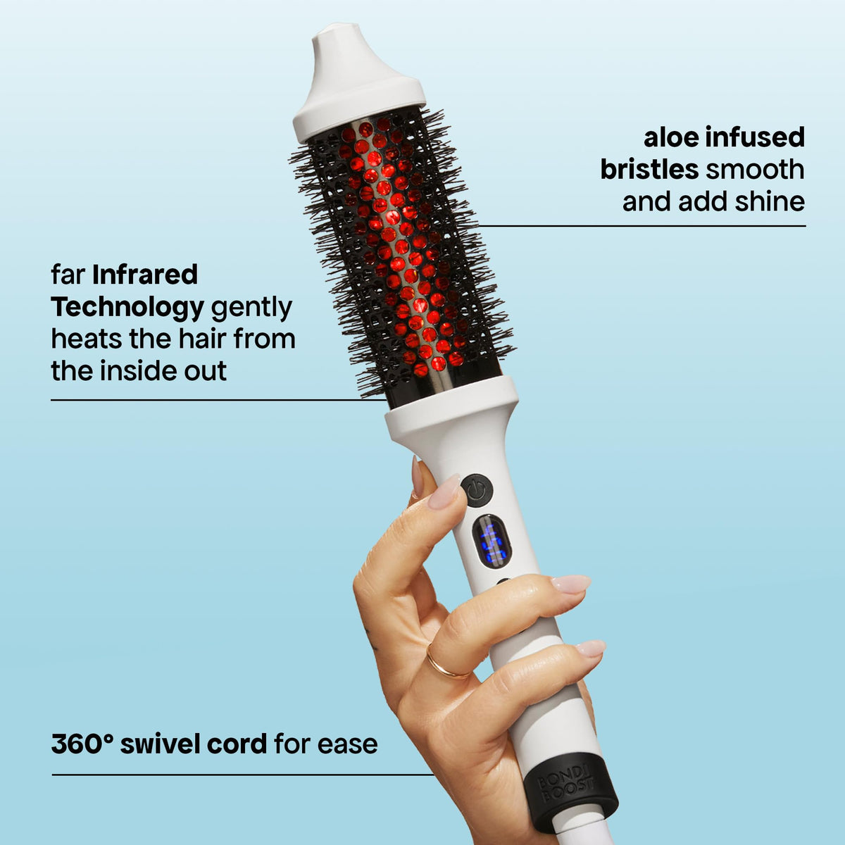 BONDIBOOST Infrared Thermal Brush with aloe-infused bristles