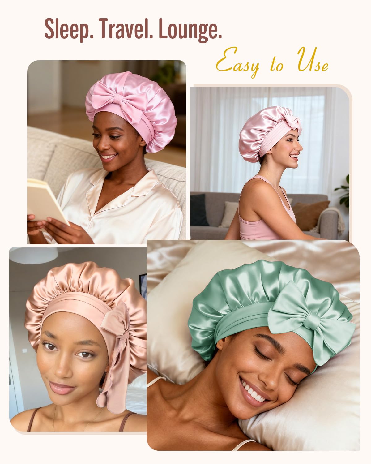 BONNET QUEEN Double Layer Silk Bonnet displayed with packaging