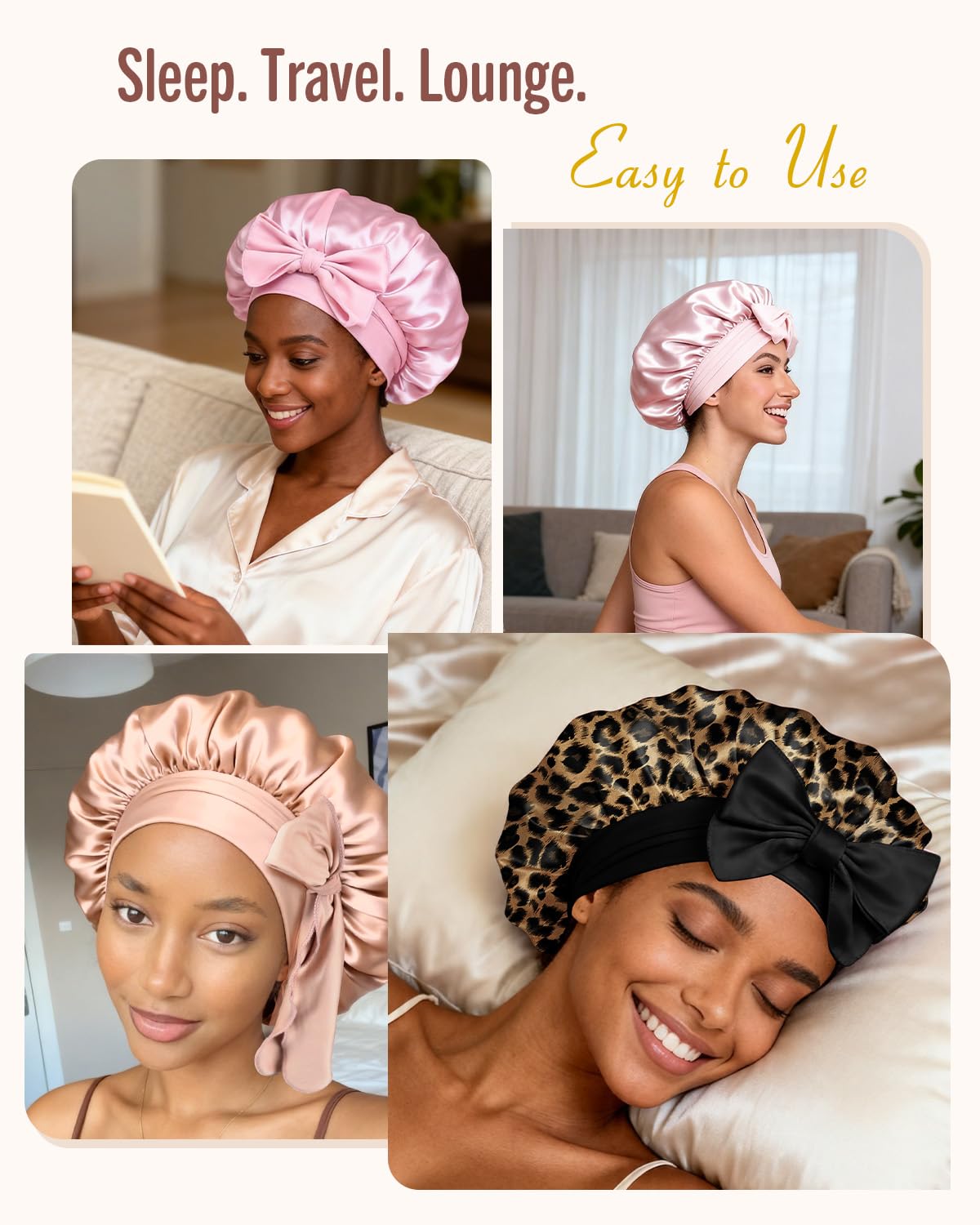 BONNET QUEEN Silk Bonnet laid flat to show texture