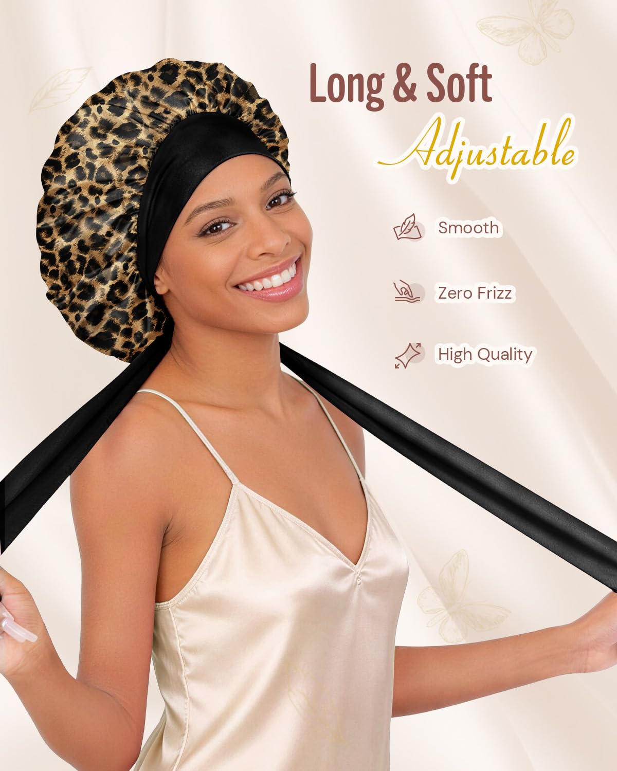 BONNET QUEEN Silk Bonnet side view showcasing its soft band