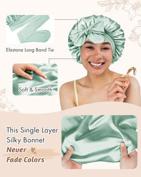 BONNET QUEEN Small Double Layer Silk Bonnet in packaging