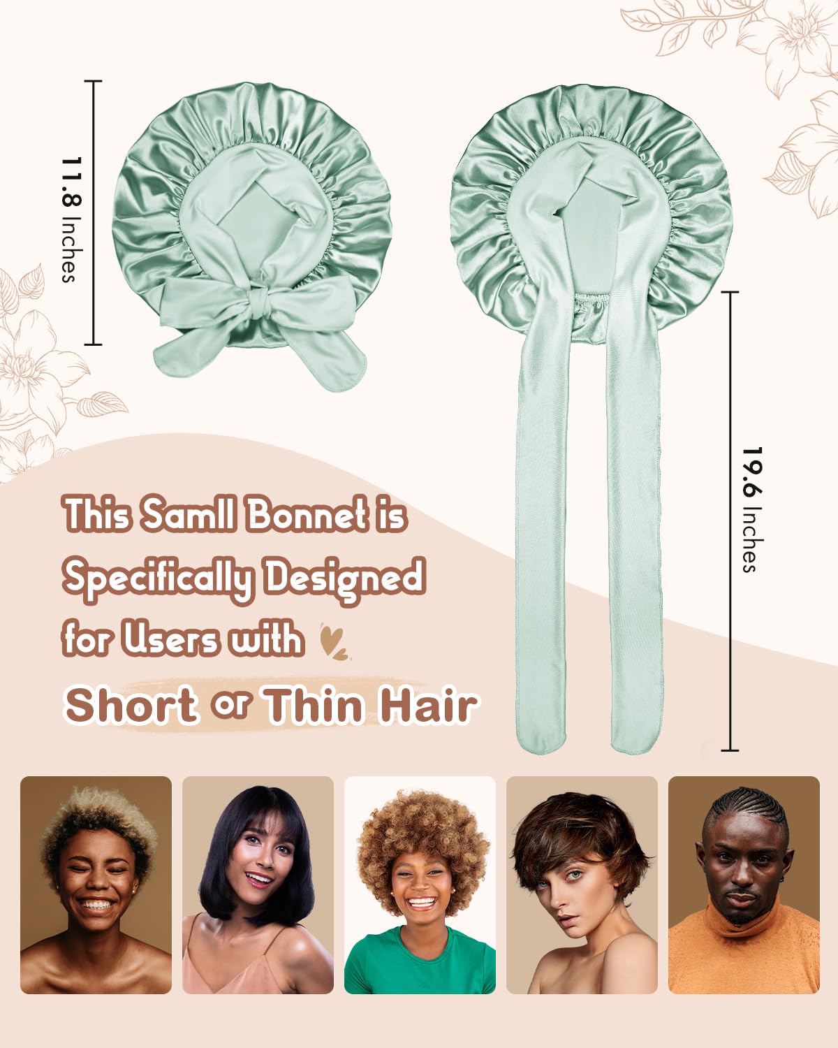BONNET QUEEN Small Double Layer Silk Bonnet side view