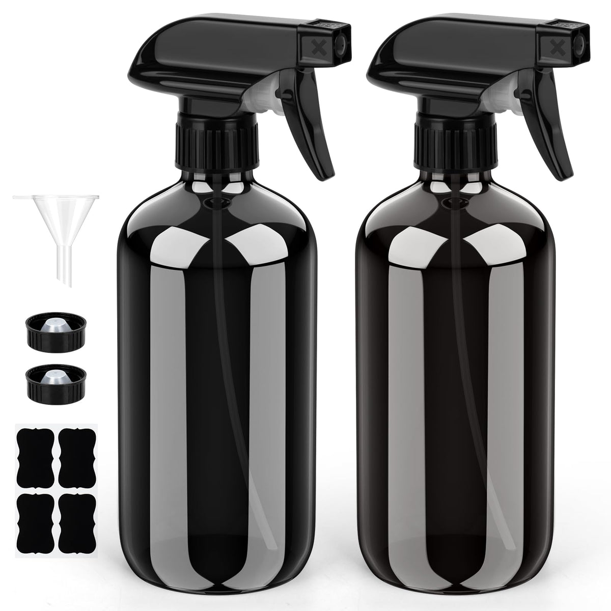 Bontip 16 oz glass spray bottle with black trigger nozzle