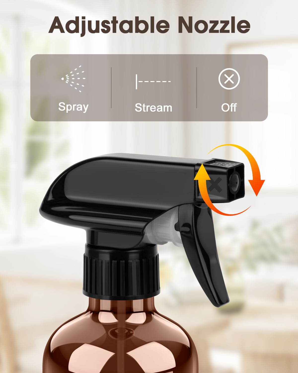 Bontip amber glass spray bottle set in black and brown