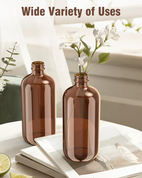 Bontip Glass Spray Bottle 16 oz amber with black lid
