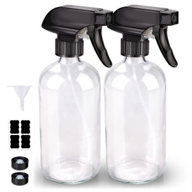 Bontip Glass Spray Bottle 16 oz side view showing transparent glass