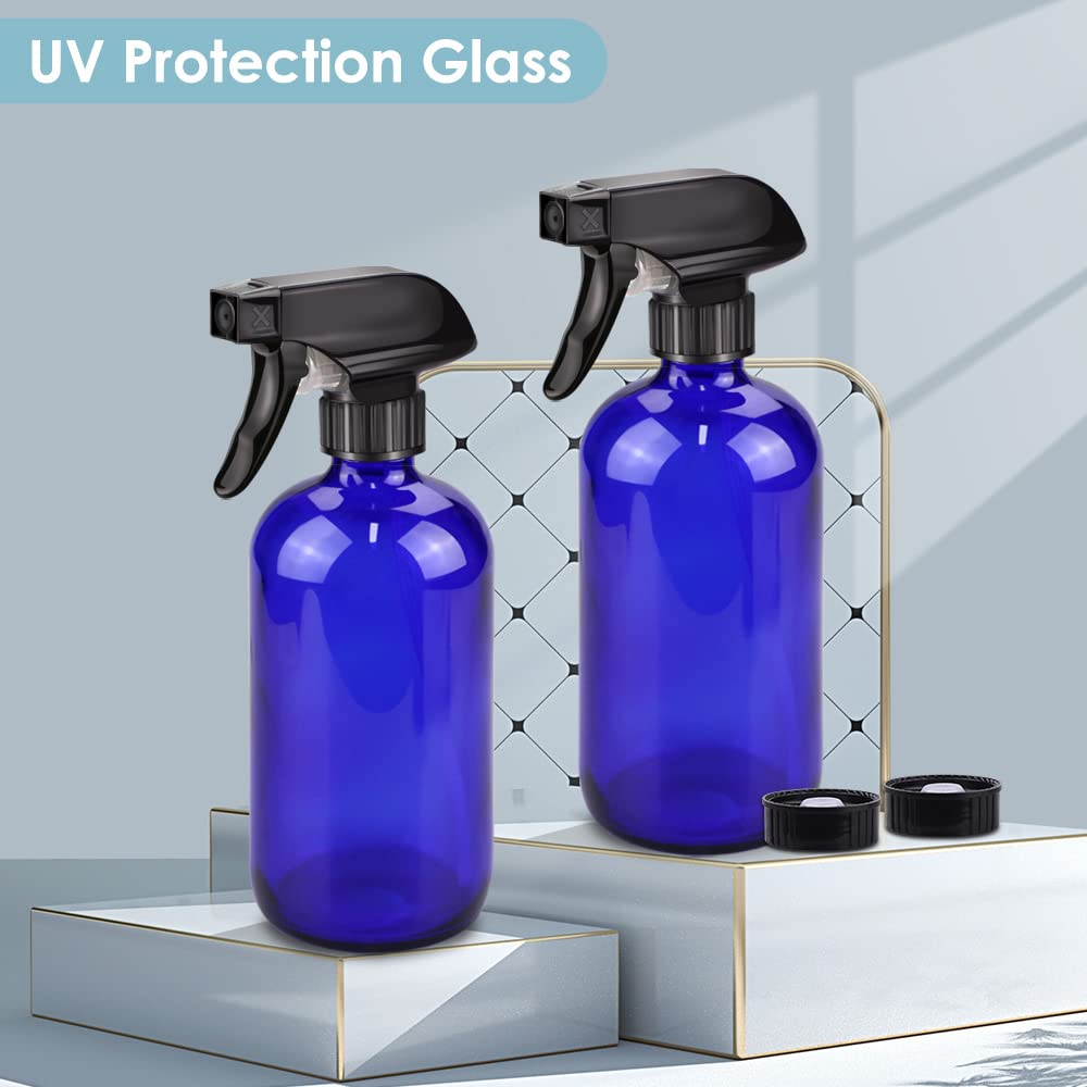 Bontip glass spray bottles on a wooden surface with essential oils