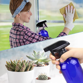 Bontip spray bottles in a cleaning setup with natural cleaners