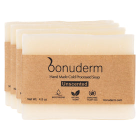 bonuderm Unscented Bar Soap 4-pack front view