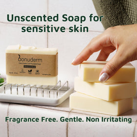 bonuderm Unscented Bar Soap packaging with natural ingredients