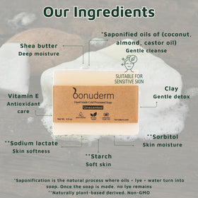 bonuderm Unscented Bar Soap showing texture