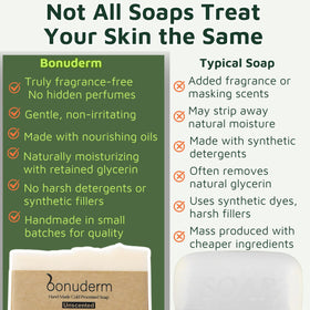 bonuderm Unscented Bar Soap with shea butter and oils