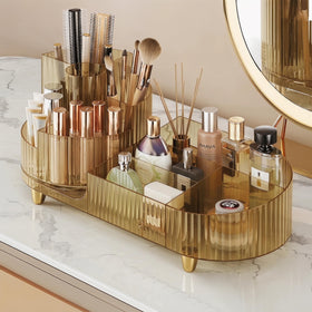 Booklov Rotating Makeup Organizer Amber front view