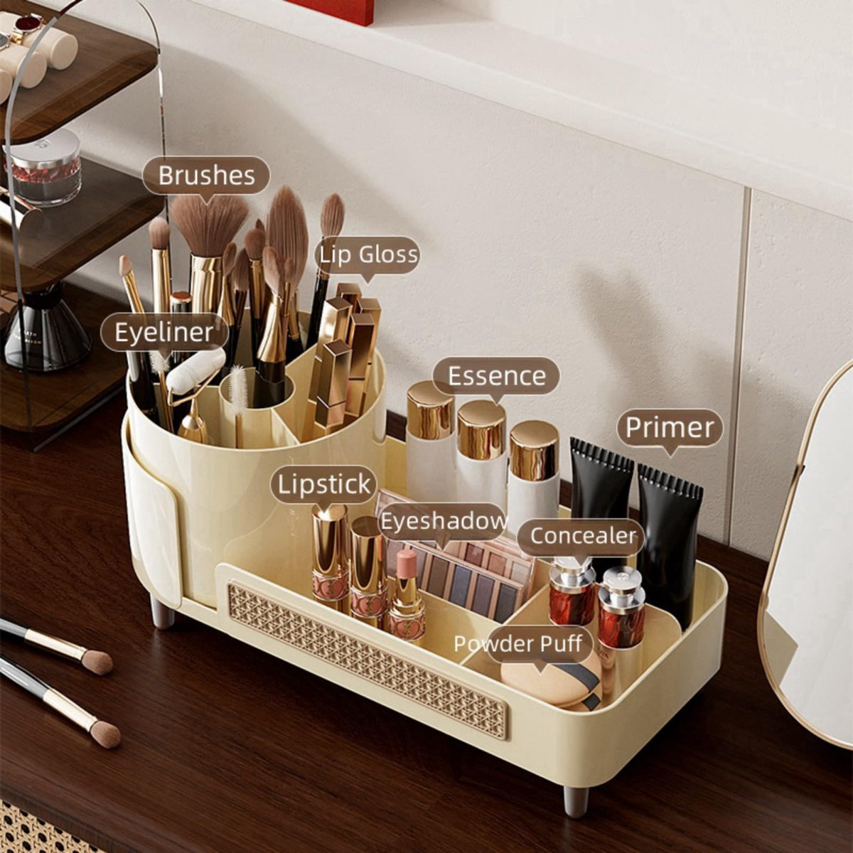 Booklov Rotating Makeup Organizer back view