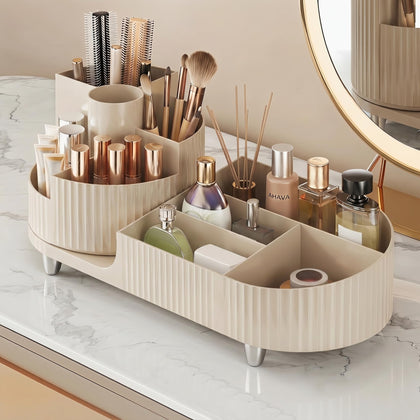 Booklov Rotating Makeup Organizer Cream front view