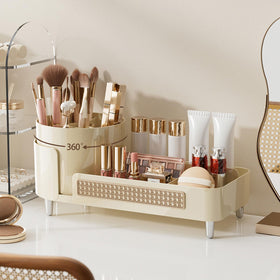 Booklov Rotating Makeup Organizer cream model front view