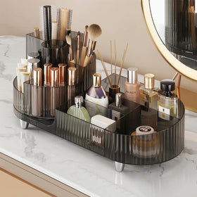 Booklov Rotating Makeup Organizer front view in Smoke